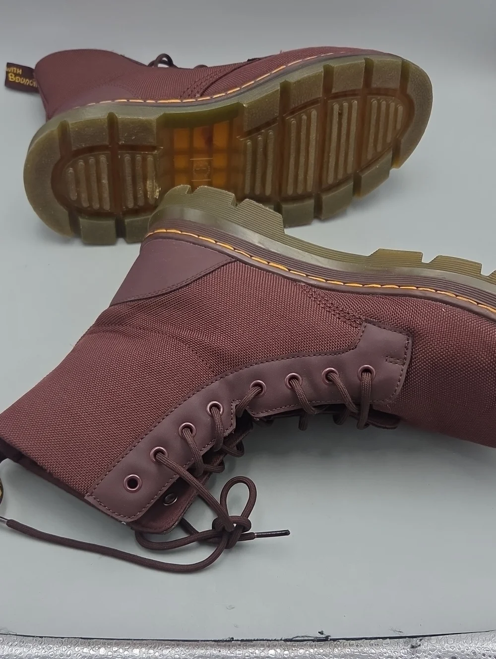 Dr. Martens Men's Combs Casual Combat Boots Lace Up Durable Sole 13 Brown Red